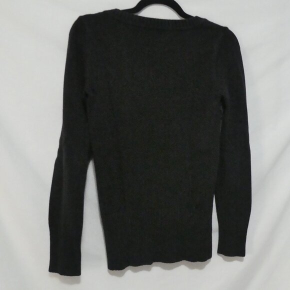 GUESS | medium | Black V-Neck Sweater with Sequin Embellishment - Picture 2 of 14